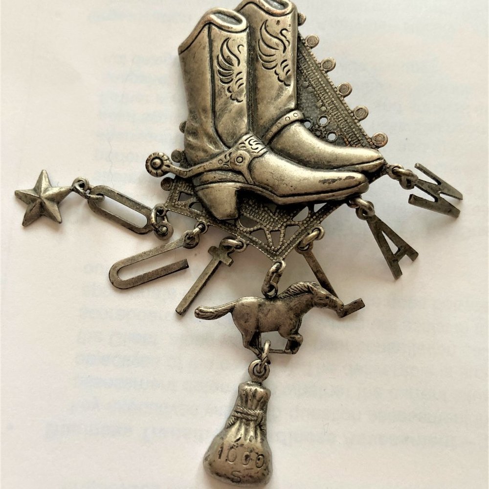 Pin, Western Style, "Outlaw" and Boots